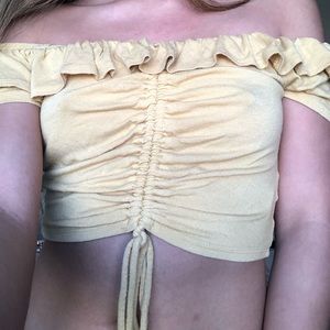 yellow crop top